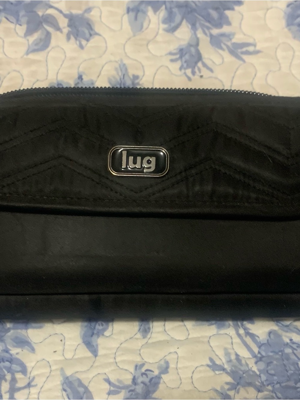 Lug Black Quilted Zip Wristlet